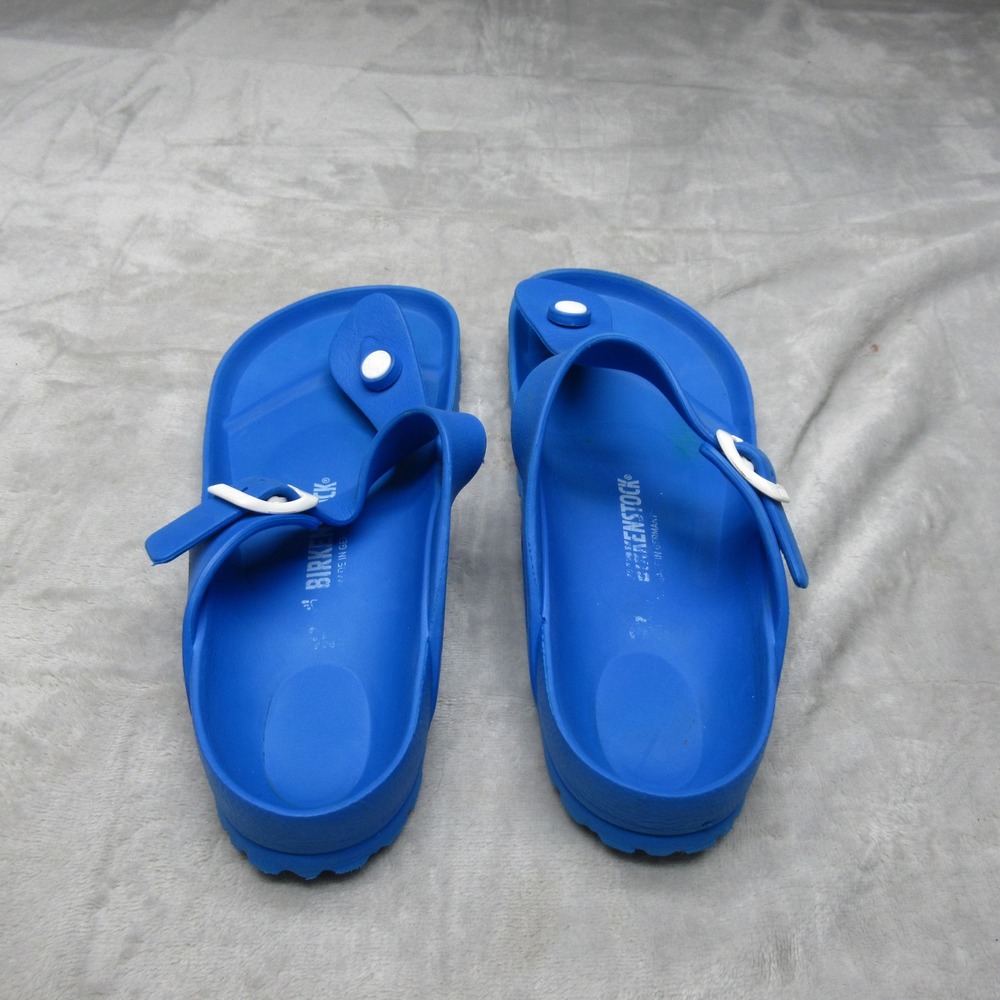 Birkenstock Unisex Sandals W8 M6 Blue Gizeh EVA Thong Adjustable Buckle Strap - Picture 5 of 13